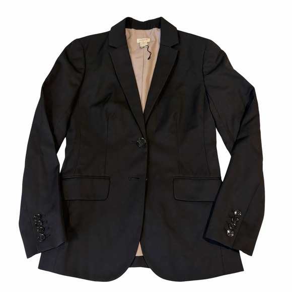 J.CREW Jackets & Blazers - J Crew Wool Blend Blazer Jacket Petite 00P Black Classic Career Academia Capsule